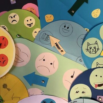 Gefühlsbarometer aus dem Kreativunterricht.