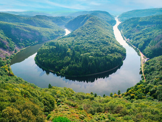 Luftaufnahme Saarschleife im Bundesland Saarland